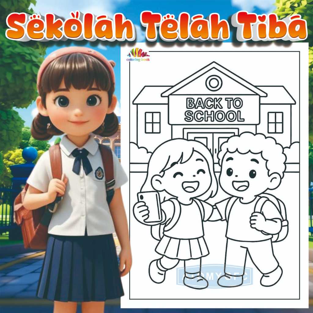 

KERTAS MEWARNAI / COLORING / KERTAS GAMBAR / SEKOLAH TELAH TIBA / KERTAS MEWARNAI ANAK PAUD TK SD / A4 - A5