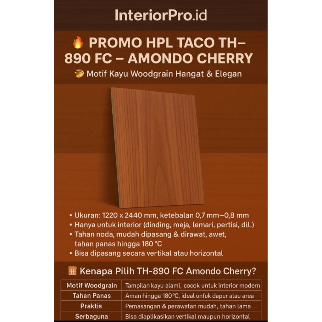 HPL TACO TH890FC - AMONDO CHERRY