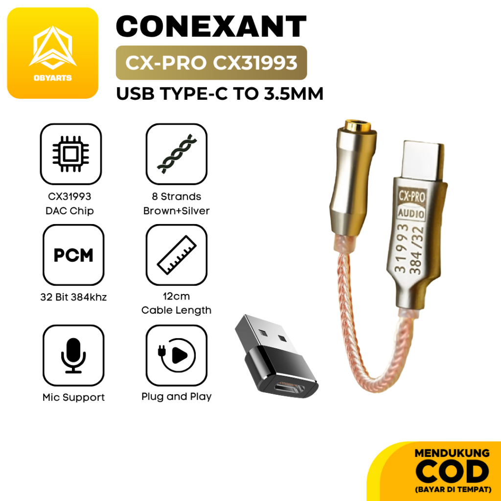 CONEXANT CX-PRO Dongle DAC CX31993 Realtek ALC5686 Kabel Audio Converter USB Type C to 3.5mm Adapter