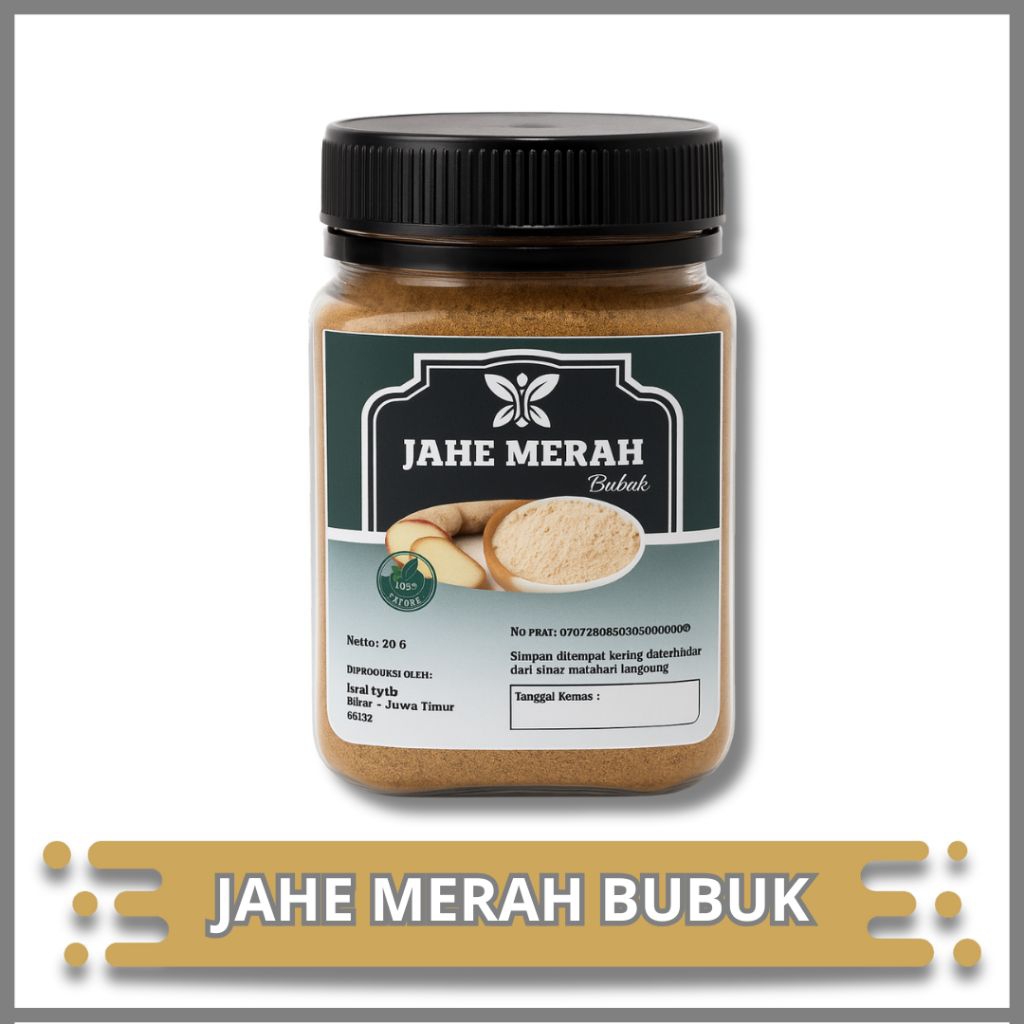 

Jahe Merah Bubuk Jamu Herbal Tradisional Tanaman Obat Asli