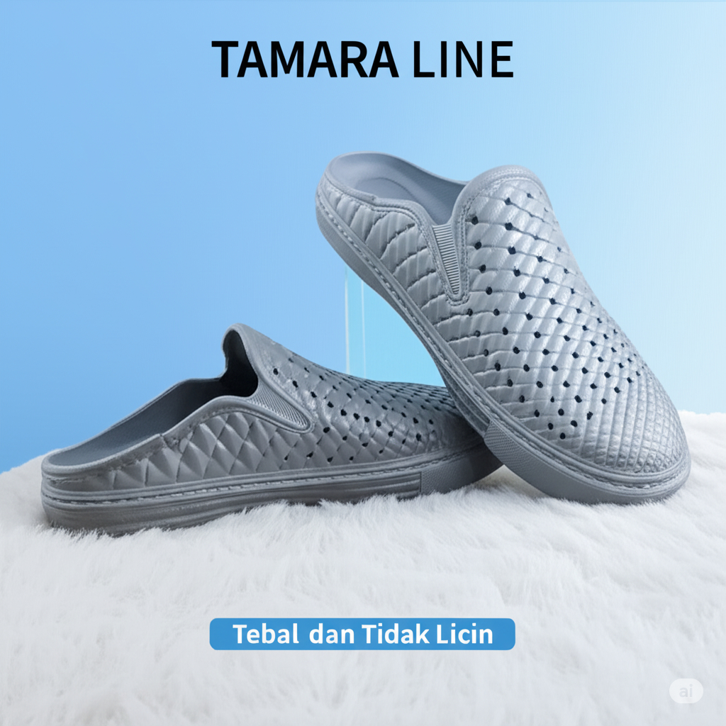 Sandal Selop Karet Pria Tamara Line 225 – Anti Licin & Tebal | Sepatu Sandal Slip On Nyaman
