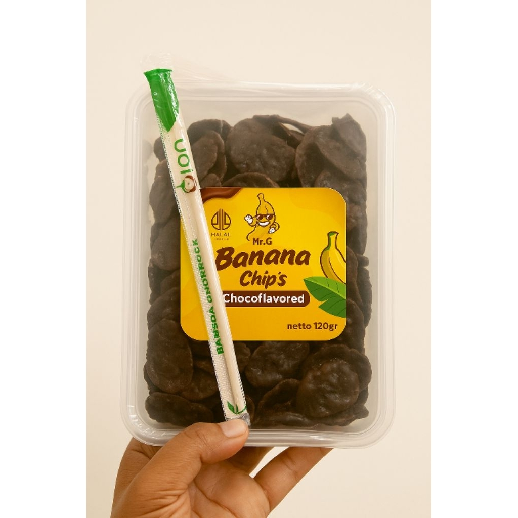 

Mr. G banana chips, all varian netto 65gr