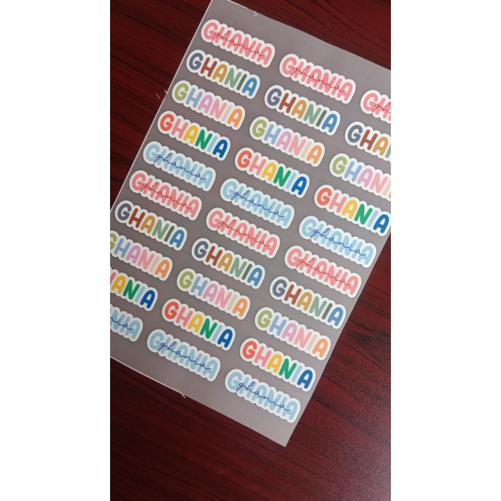 

Stiker nama baju / kain