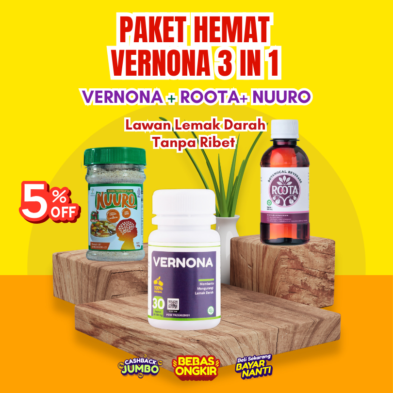 

PAKET KOMPLIT SEHAT CERDAS: VERNONA + ROOTA + NUURO I Bersih, Kuat, Nikmat!