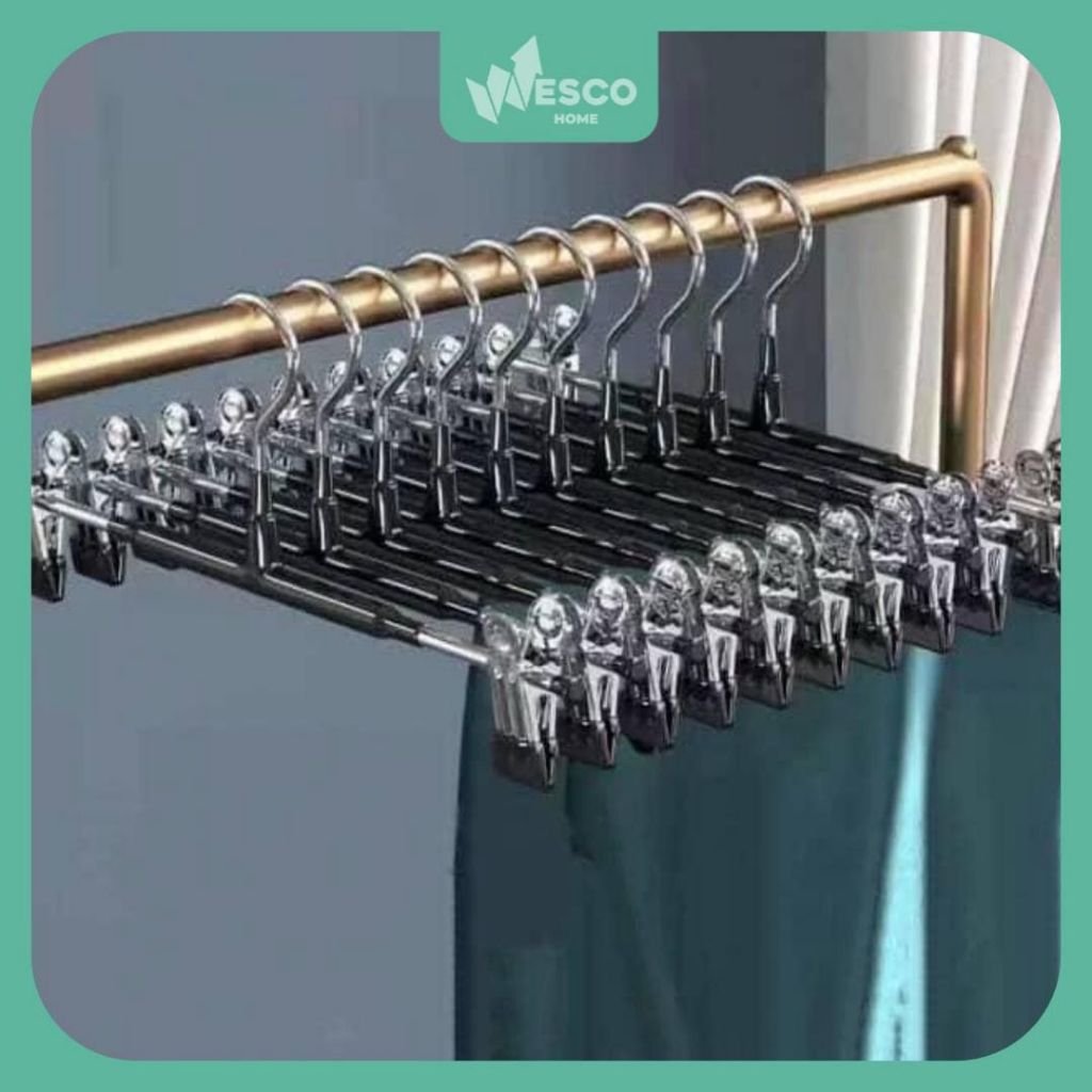 Hanger Celana Jepit Multifungsi Gantungan Baju Jepit dengan Penjepit Hanger Jepit Besi / Hanger Cela