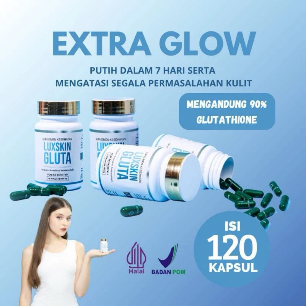 Luxskin Gluta whitening 120 kapsul BPOM