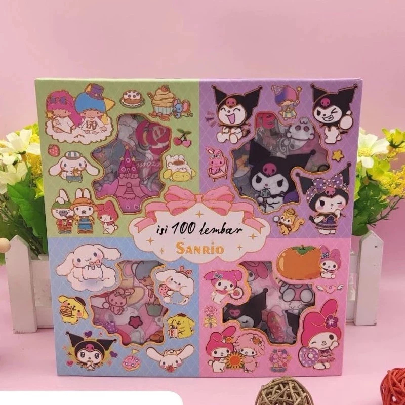 

Sticker Lucu 2D Sanrio Karakter Sanrio barbie frozen stitch pony Isi 100 Lembar Per Box