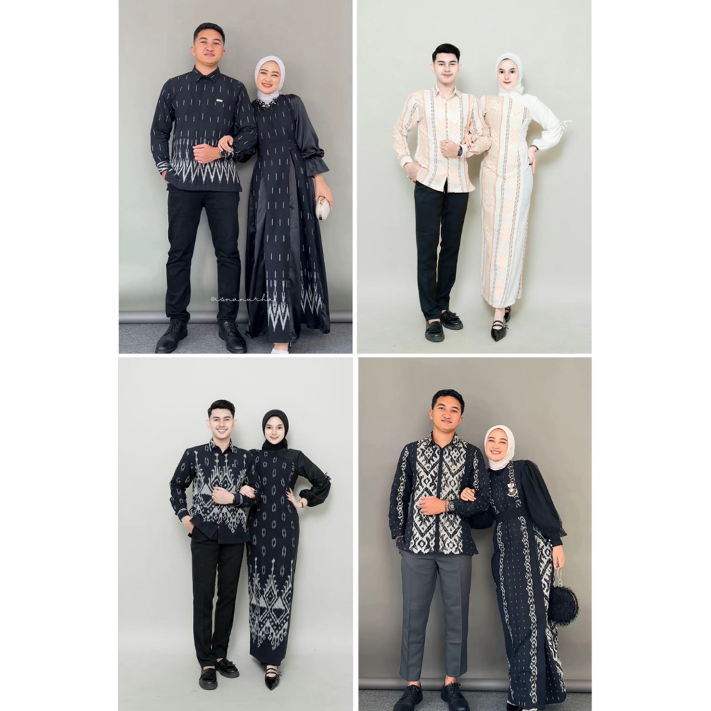 (READY STOK) COUPLE TENUN ETNIK SETELAN KONDANGAN|KEMEJA TENUN|DRESS TENUN