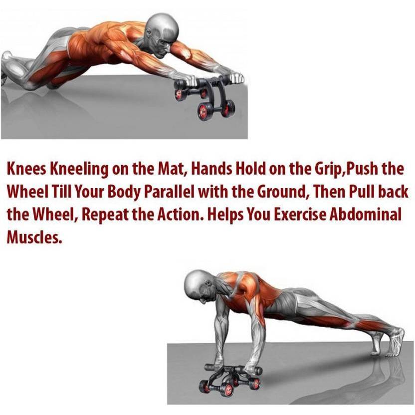 Power Wheel Alat Fitness Roller Pengecil Perut menjadi Six Pack / Alat Olahraga Perut