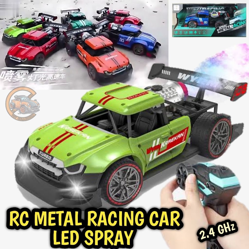 RC 1:16 Mobil balap Metal racing Asap 2.4GHz mainan mobil remot kontrol body metal bisa keluar asap