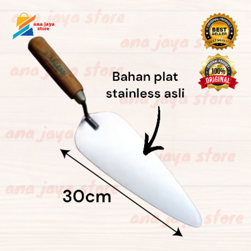 Cetok semen bangunan stailess asli anti karat bahan tebal dan awet 30cm | cetok semen stainless | se