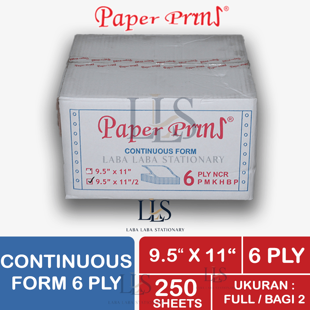 

CONTINUOUS FORM PAPER PRINT 9.5 X 11 6 PLY NCR FULL BAGI 2 FAKTUR SURAT JALAN KERTAS CONTINOUS FORM RANGKAP 6