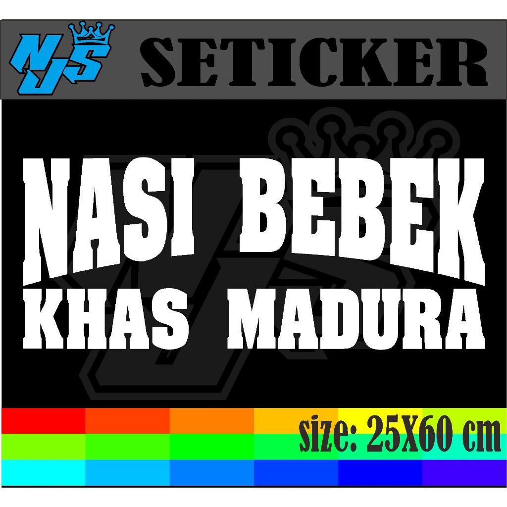 

cutting stiker tempelan nama jualan nasi bebek khas madura dengan ukuran 25x60 cm