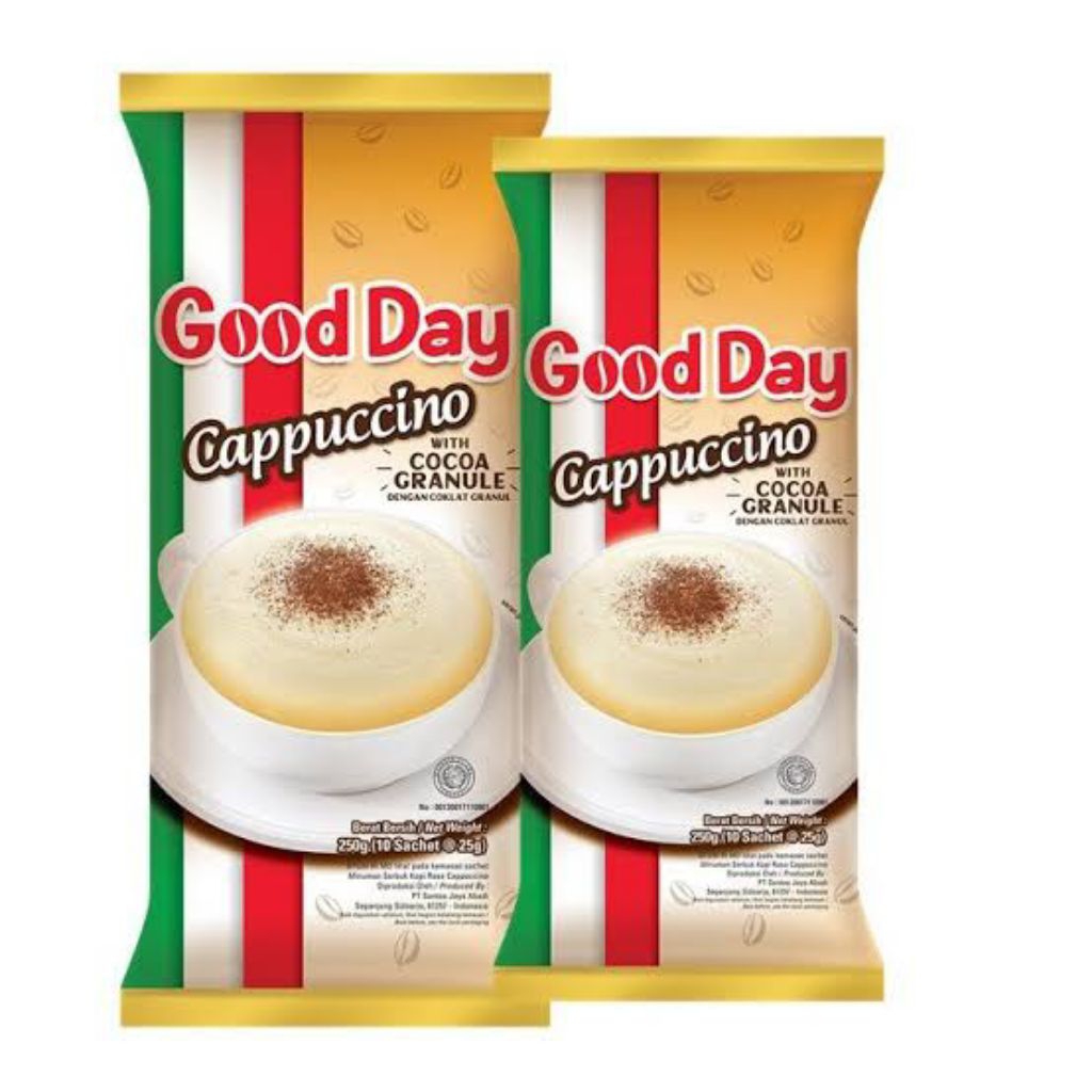 

Good day cappucino renceng 10x25grm kopi instan 3in1