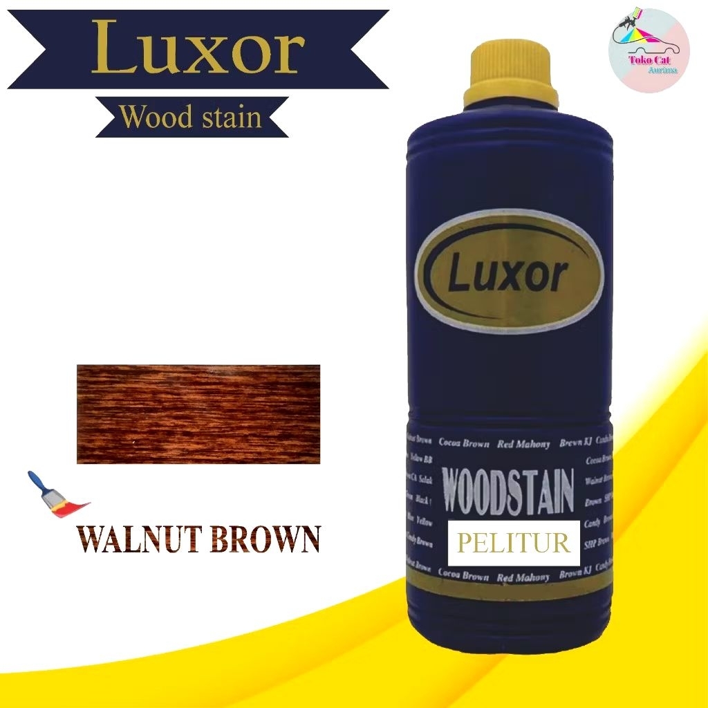 CAT KAYU WARNA WALNUT BROWN POLITUR PLITUR LUXOR WOODSTAIN KAYU 1 LITER  ORIGINAL