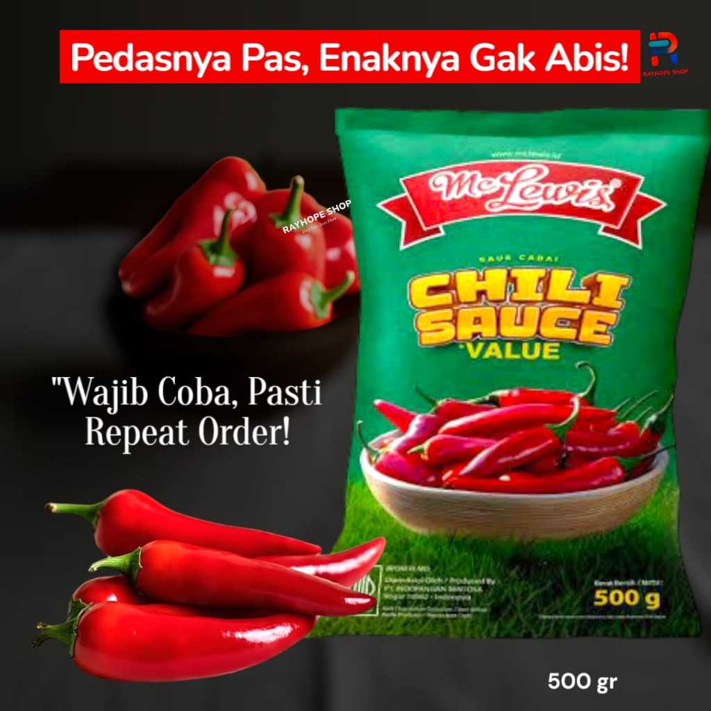 

PROMO Saus Sambal Sambel Cabe Cabai Chili Sauce Hot Mc Lewis Value 1/2 Kg 500 gram gr Murah Termurah Kemasan Isi Ulang Refill Pouch Bantal Usaha Kekinian Viral Ide Jualan UMKM Toko Warung Kelontong Mie Mi Ayam Bakso Baso Horeca Gorengan Cocolan Horeka