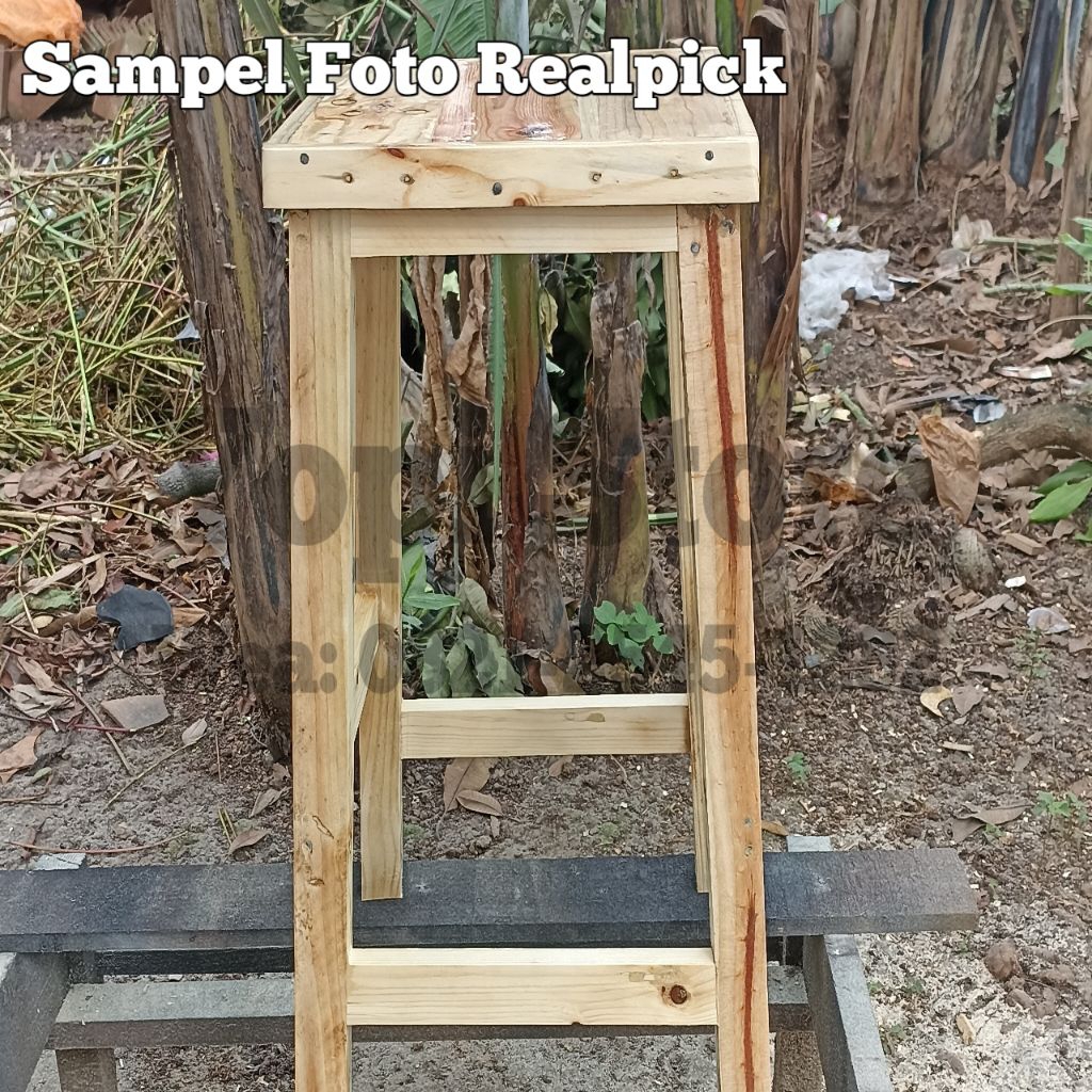 kursi kayu/kursi bakso/kursi bar caffe/kafe 30x30x70 cm