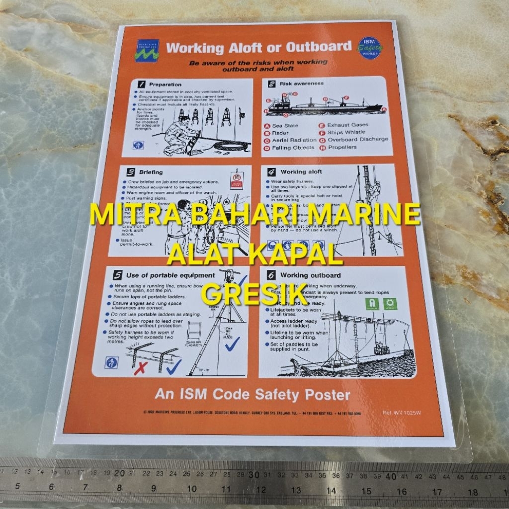 

Poster IMO Symbol IMPA 331525 Working Aloft or Outboard Ukuran 480x330mm / A3+