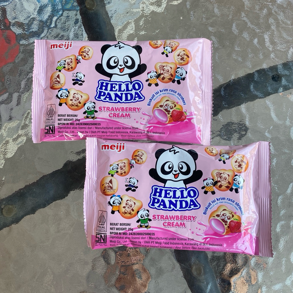 

Hello Panda Strawberry Cream Biskuit Isi Krim Kemasan 25 gram