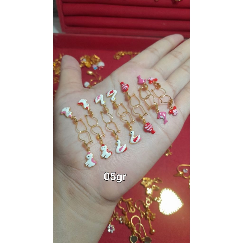 anting anak karakter emas mudah kadar 5% [05gr