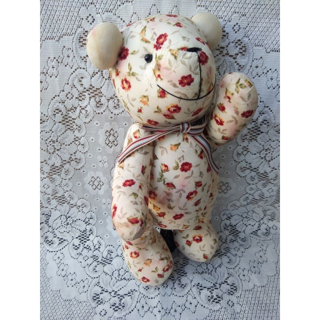 boneka teddy putar oh bear floral