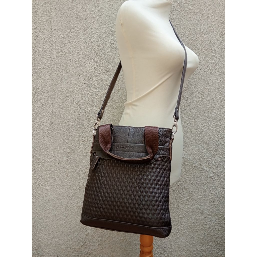 Tas selempang kulit asli, Jeep sling bag.