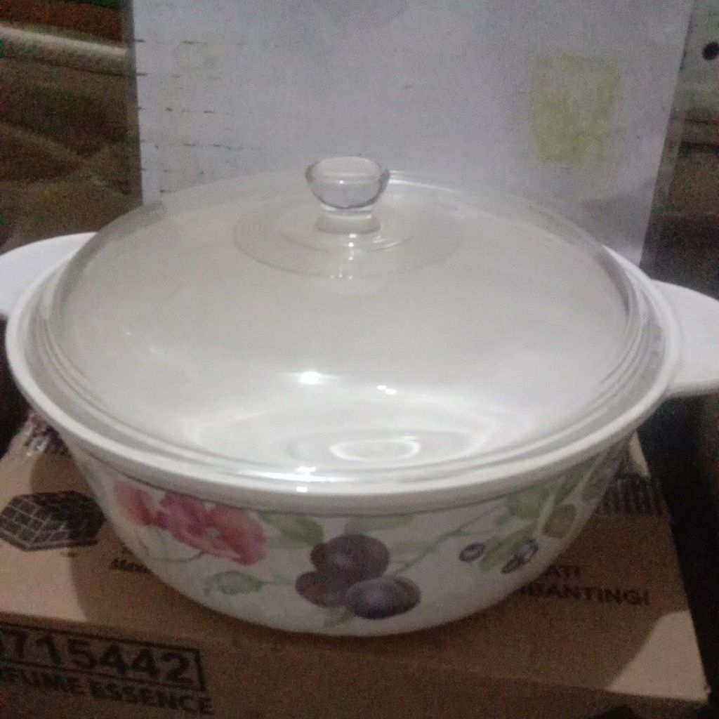 Corning Ware casserole pyrex import japan bulat 25cm tinggi 12cm