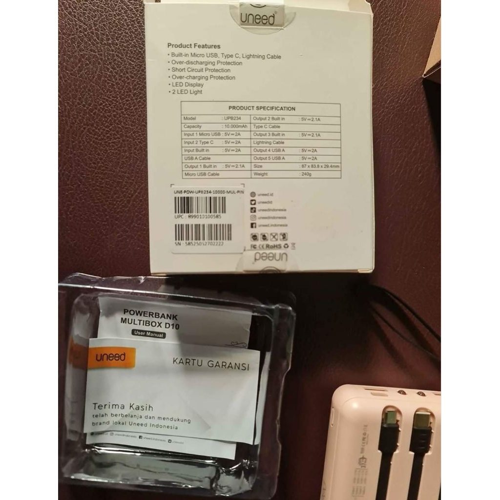 Powerbank UNEED 10000 mAh second