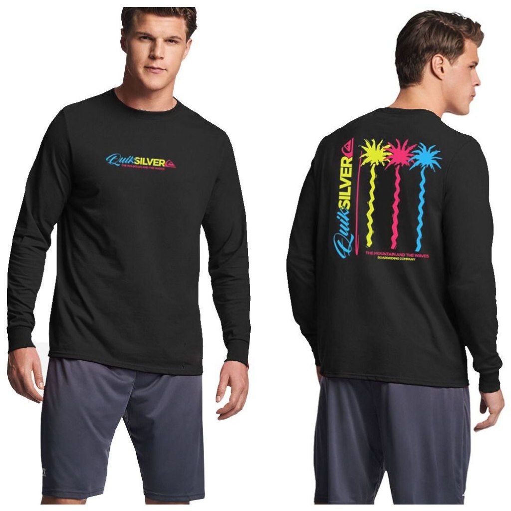 BAJU KAOS LENGAN PANJANG QUIKSILVER HITAM LONG SLEEVE QUIKSILVER BLACK THE MOUNTAIN AND THE WAVES