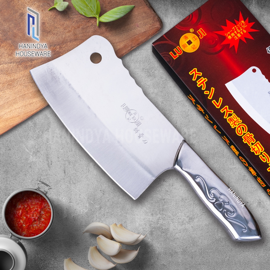 Pisau Daging Stainless Steel B018 LUJI Besar Pisau Daging Serbaguna Chopper Chinese chef Knife