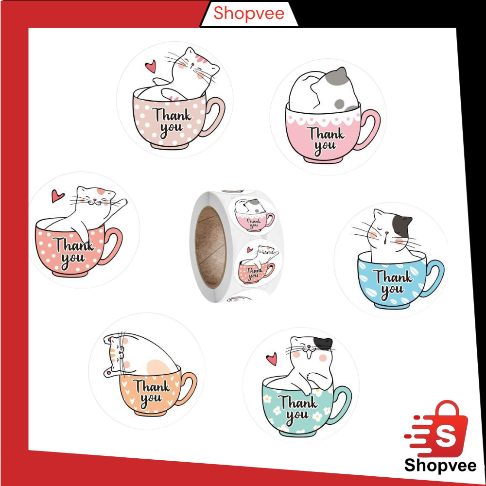 

Shopvee HL0596 Stiker Thank You 500Pcs Sticker Thank You 1 Roll Stiker Motif Y1732