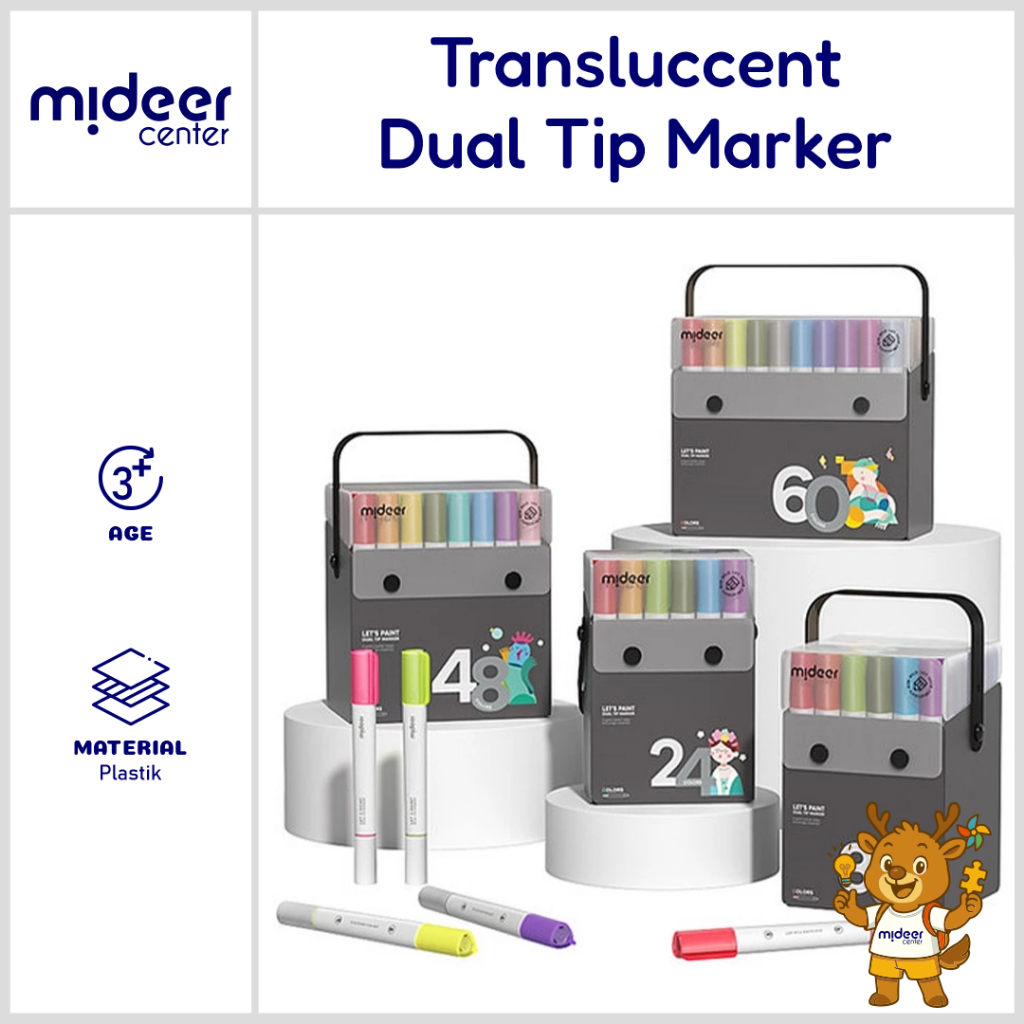 

Mideer Transluccent Dual Tip Marker 24 Colors Mainan Edukasi MD1300