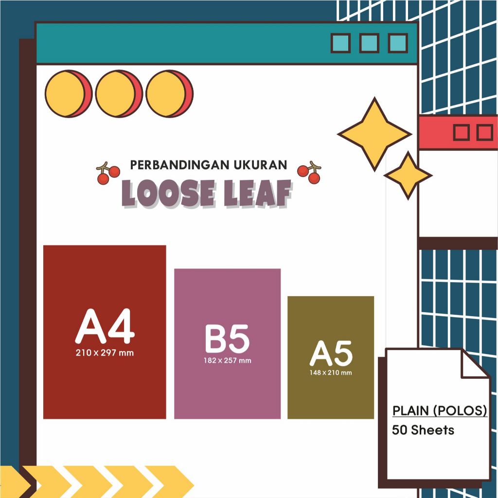 Kertas Refill Isi Loose Leaf Binder Polos / Plain A4 / B5 / A5 Murah