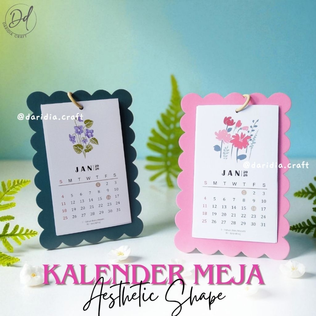 

2026 Kalender Meja Aesthetic Shape