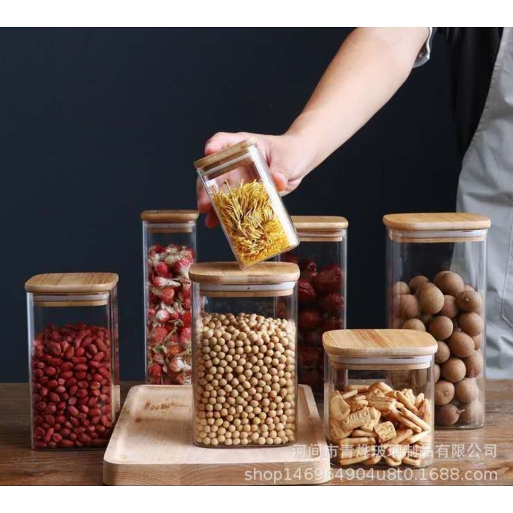 Toples kaca woden shield 1liter & 2liter / Toples Aesthetic / Toples Cantik