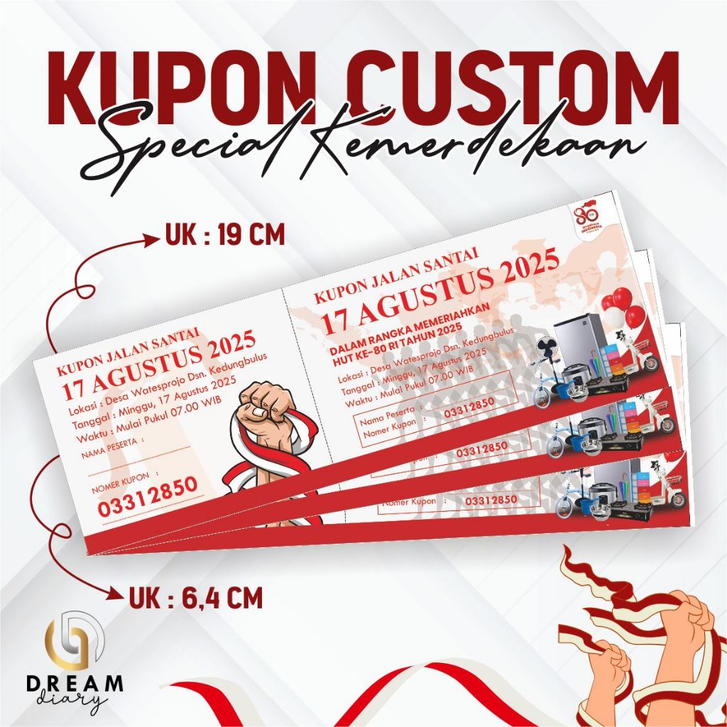 

KUPON JALAN SEHAT 17 AGUSTUS - KUPON UNDIAN KEMERDEKAAN CUSTOM MURAH