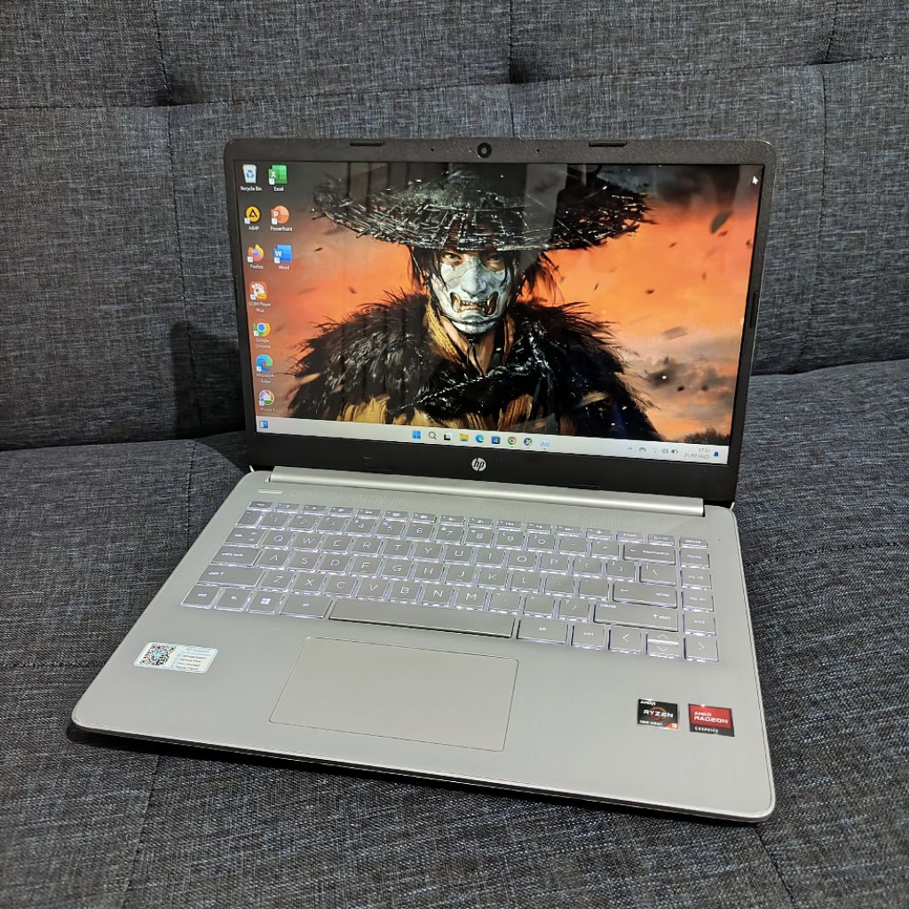 Laptop Kuliah Hp 14s FQ1034AU Ryzen 3 5300U RAM 8GB SSD 512GB 14"FHD IPS Key Backlit Second Murah Be