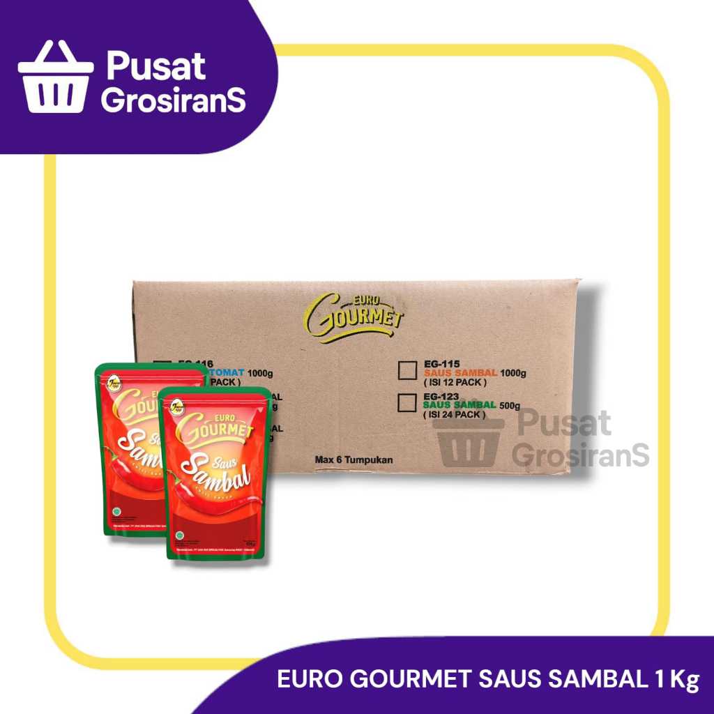 

Euro Gourmet Saus Sambal 1kg 1 Karton isi 12pcs