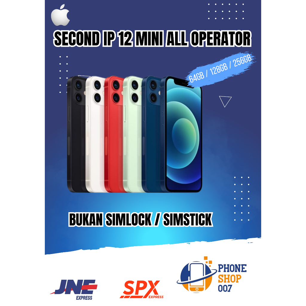 ip second 12 mini  64gb 128gb 256gb mulus fullset bergaransi