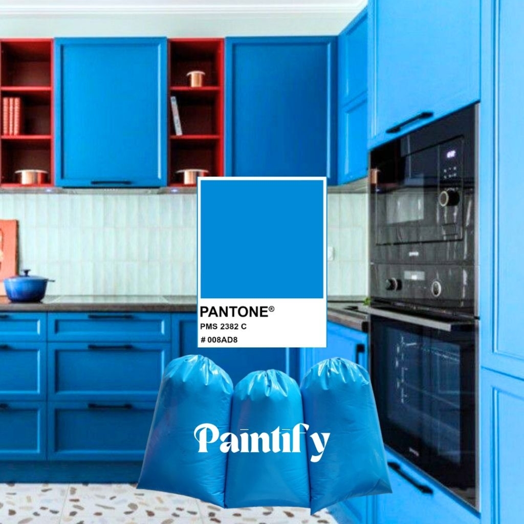 (1KG) Cat Tembok Glossy Warna Biru Doraemon Tua WaterProof by Paintify