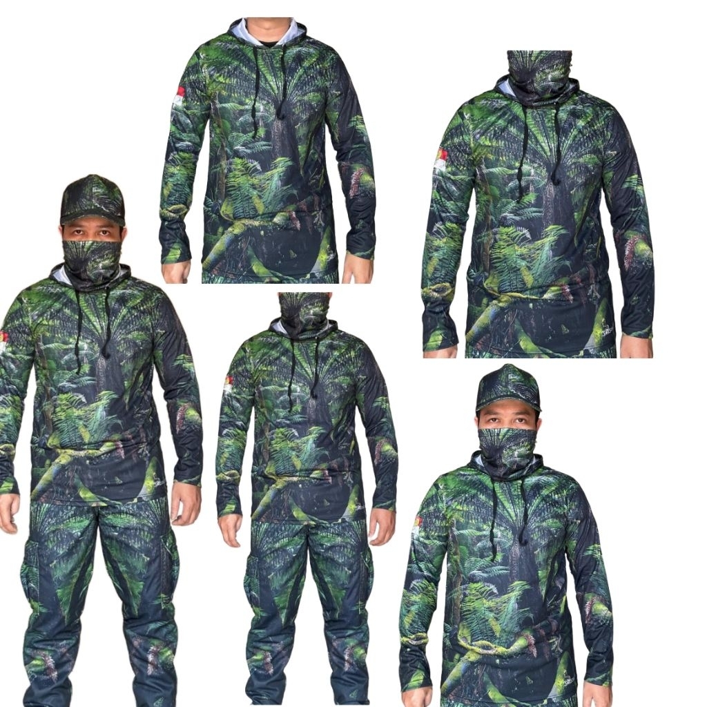 Baju Camo Berburu Motif Paku Pakuan