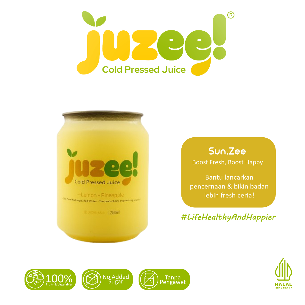 

JUZEE! Cold Pressed Juice/Jus 100% Buah dan Sayuran - SunZee 250ml