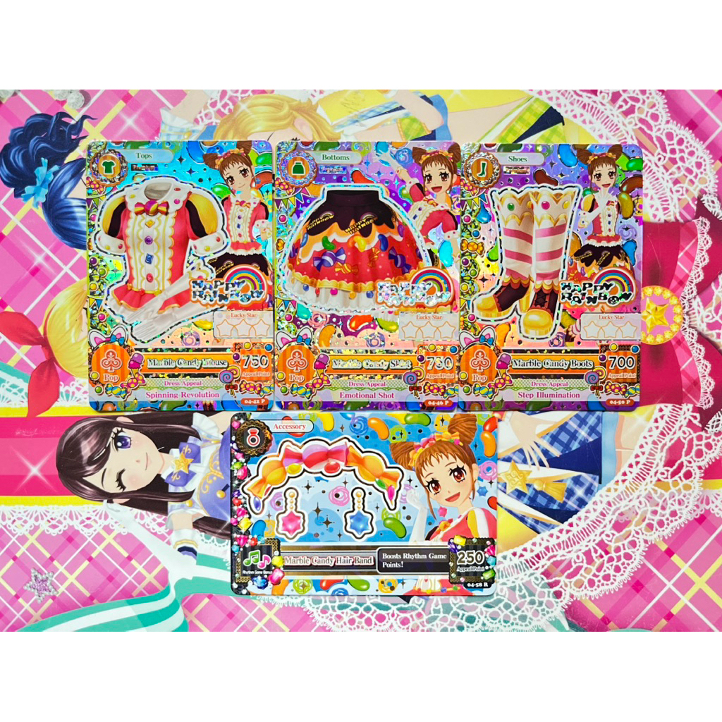 Kartu Aikatsu Asli Premium Marble Candy Set Otome Arisugawa Happy Rainbow Original Langka Rare Offic
