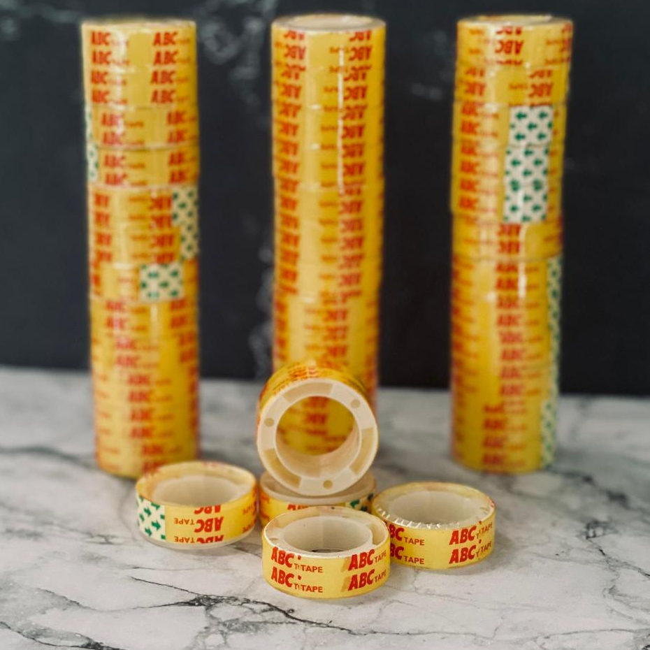 

12 Pcs / 1 slop Selotip Solatip Isolasi Bening kecil Tebal Nachi Perekat Kertas Murah Solasi