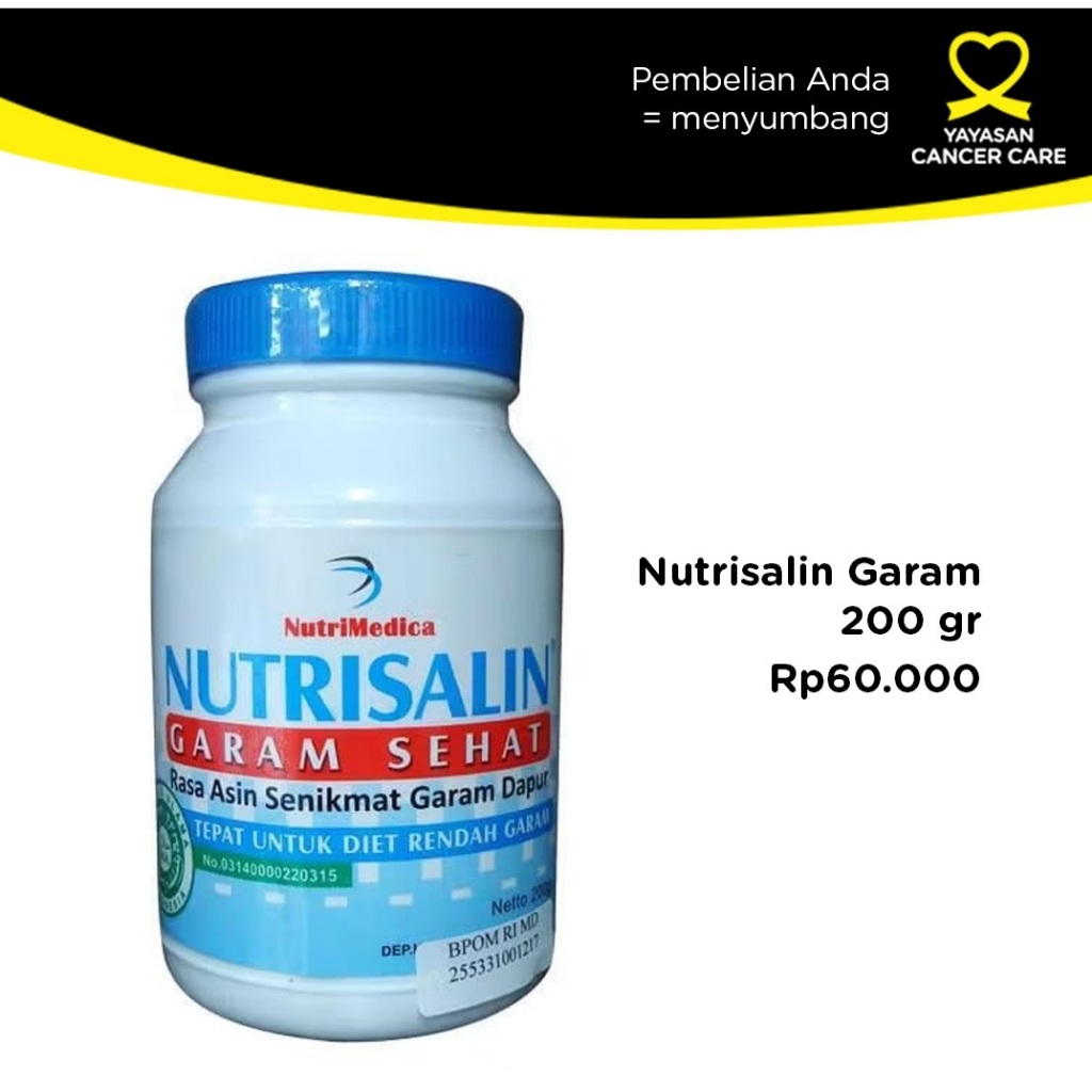 

Nutrisalin Garam Diet 200 Gram Garam Rendah Natrium Garam untuk Penderita Hipertensi Garam Diet