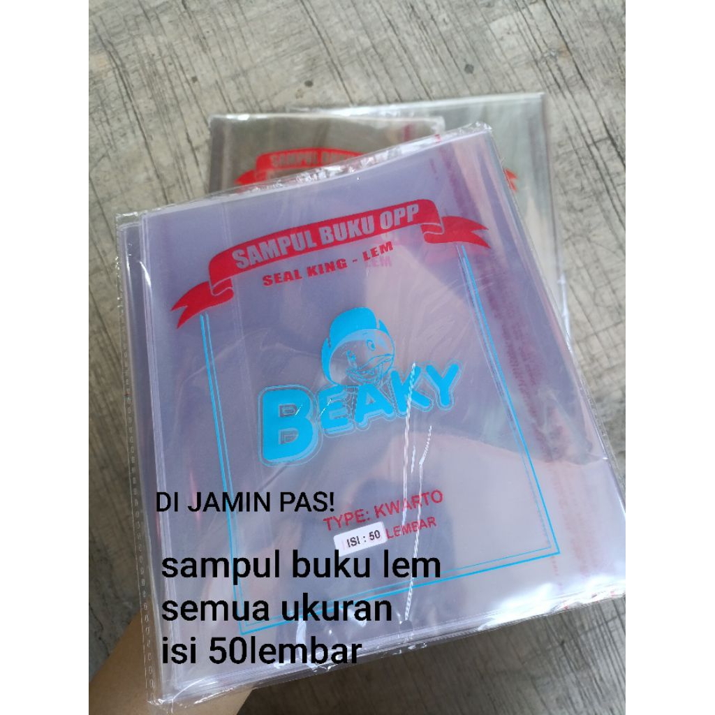 

sampul buku plastik lem 50lembar