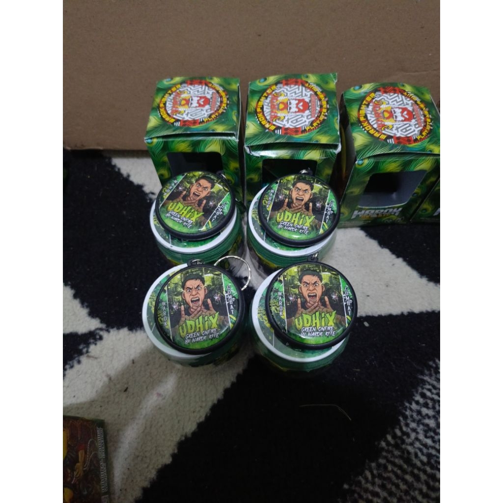 gelasan udhix green on fire matot bahan hijau warok kite 0,23 original