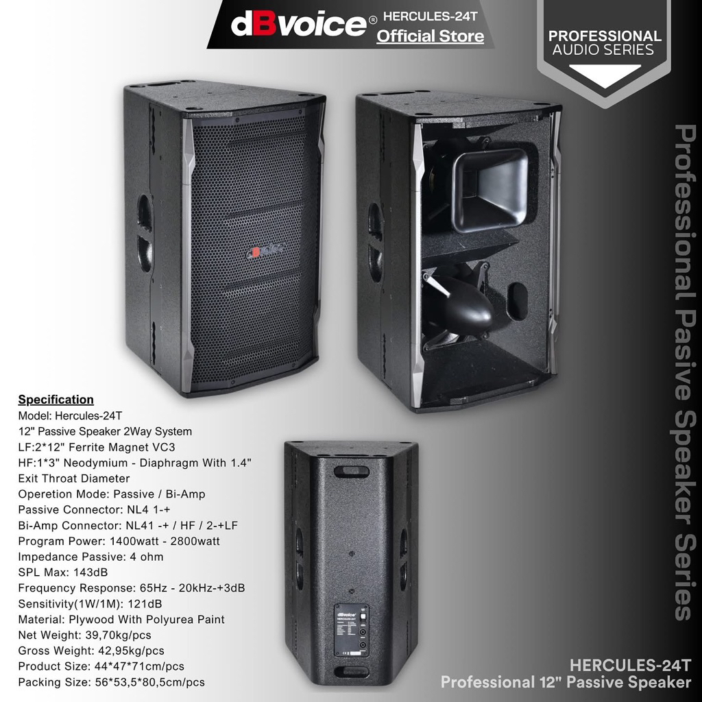 Speaker Pasif dBVoice Hercules 24 T Original Db Voice Hercules 24T Passive