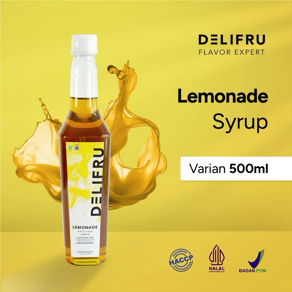 

Syrup LEMONADE Delifru Sirup Lemon Rasa Flavor Flavour 500ml 500 ml