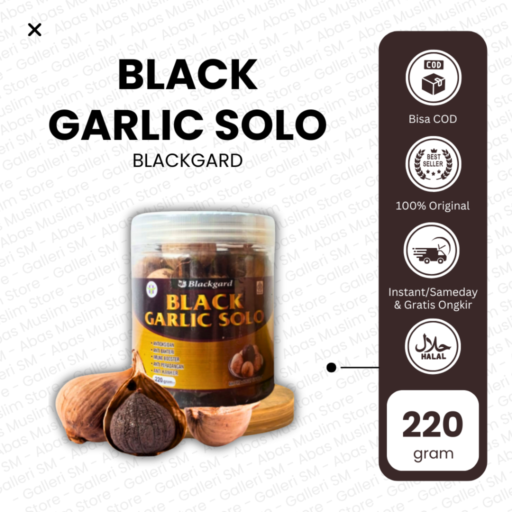 

Black Garlic Solo Bawang Tunggal Hitam 220 gr Premium Jumbo Bawang Lanang Blackgard